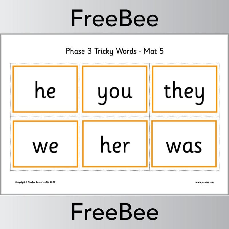 Downloadable Phase 3 Tricky Words Bingo Pack by PlanBee