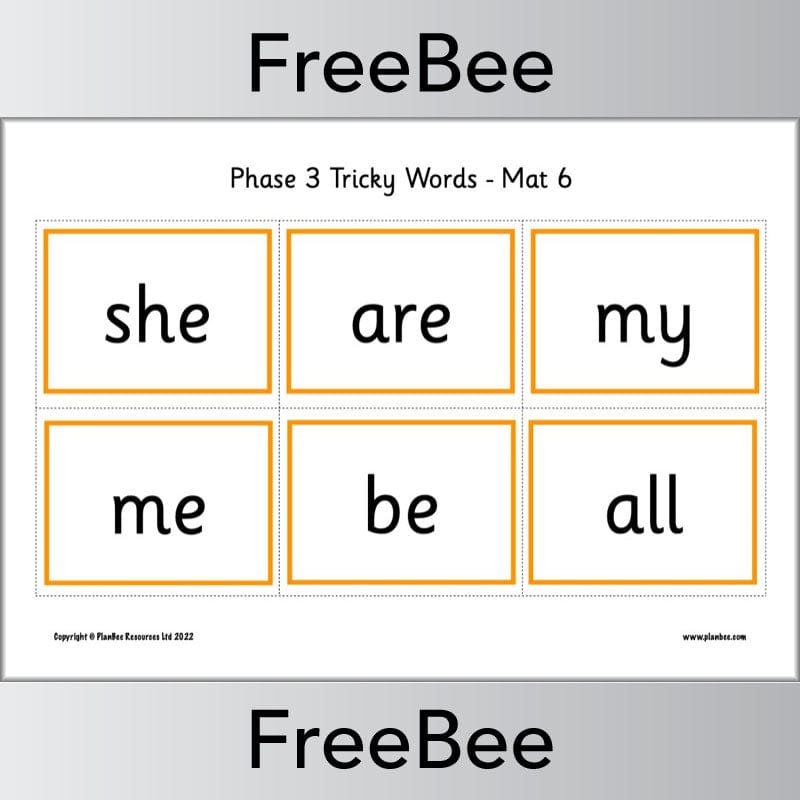 Downloadable Phase 3 Tricky Words Bingo Pack by PlanBee