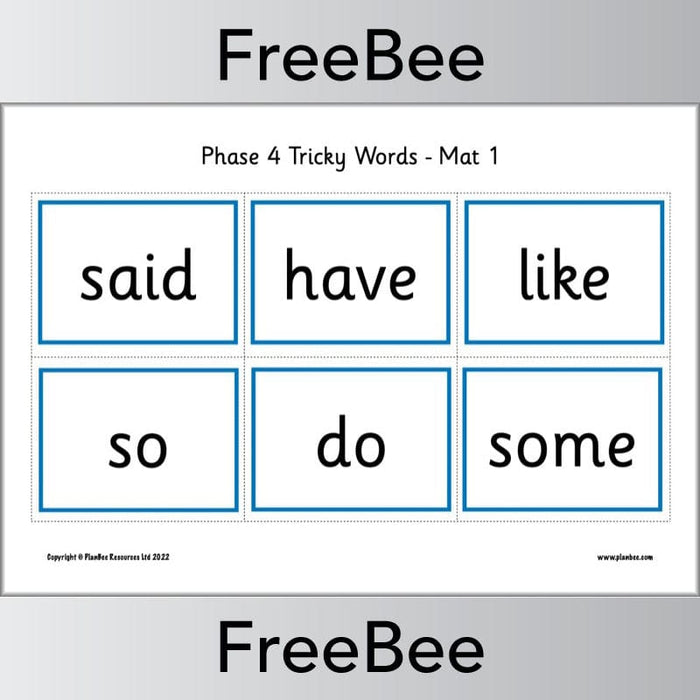 Downloadable Phase 4 Tricky Words Bingo Pack by PlanBee