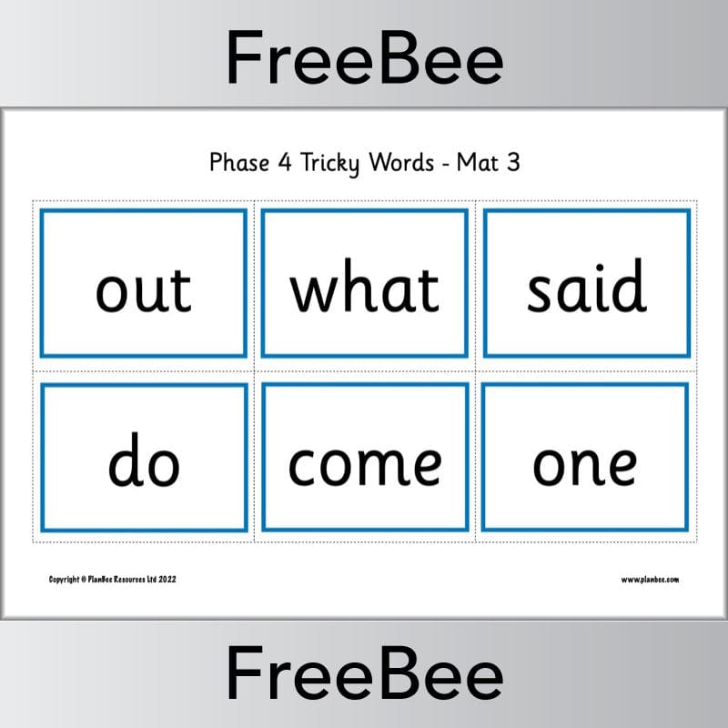 Downloadable Phase 4 Tricky Words Bingo Pack by PlanBee