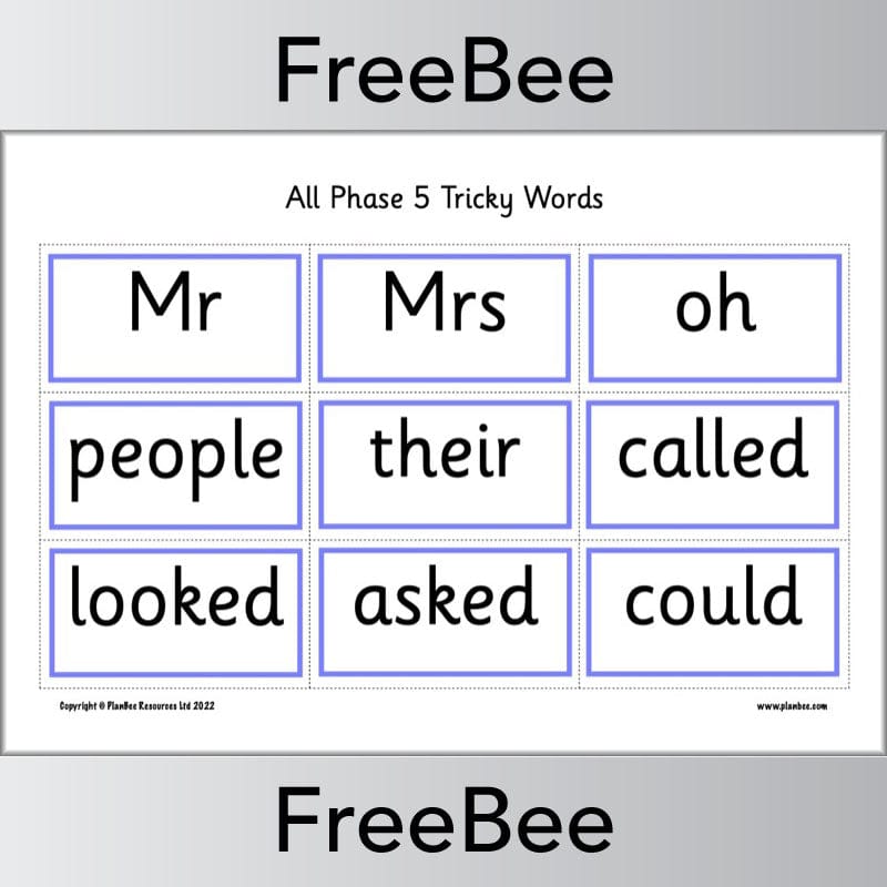 Downloadable Phase 5 Tricky Words Bingo Pack by PlanBee