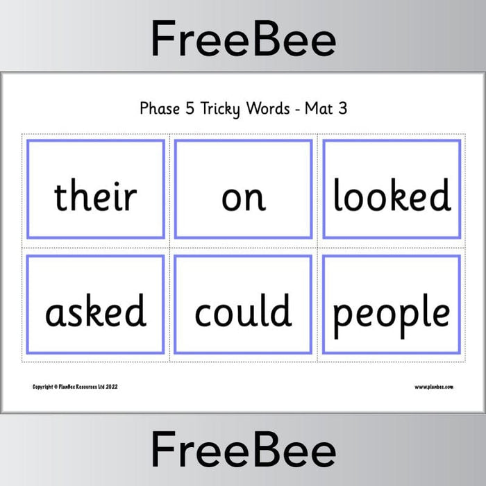 Downloadable Phase 5 Tricky Words Bingo Pack by PlanBee