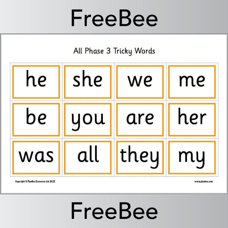 Downloadable Phase 3 Tricky Words Bingo Pack by PlanBee