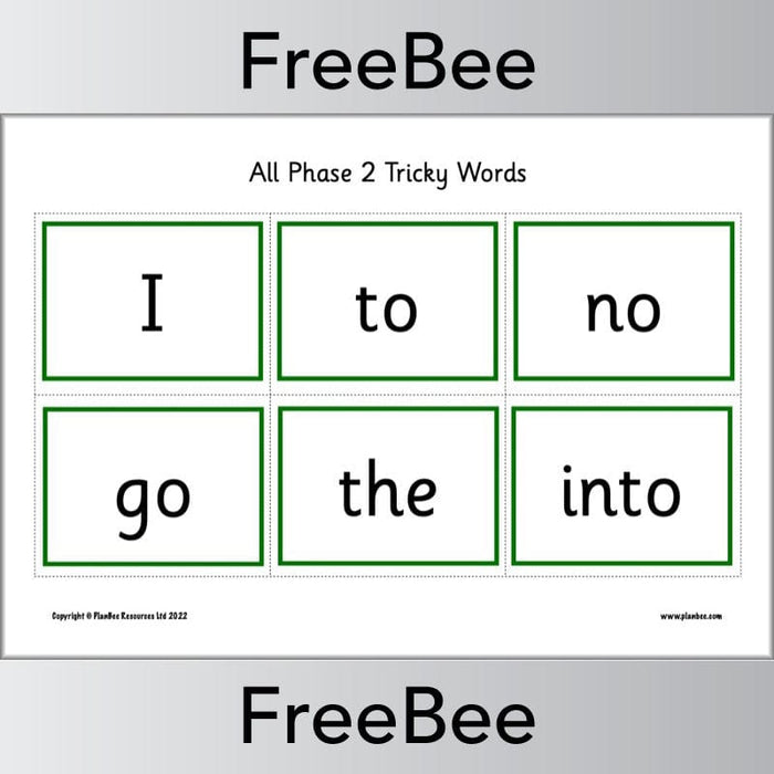Downloadable Tricky Words Bingo Pack by PlanBee