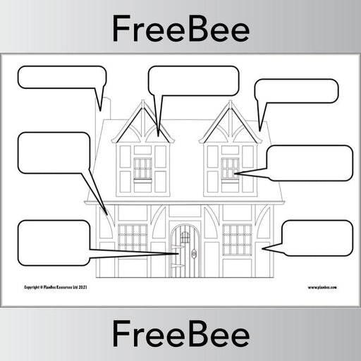 PlanBee FREE Tudor House Outline by PlanBee