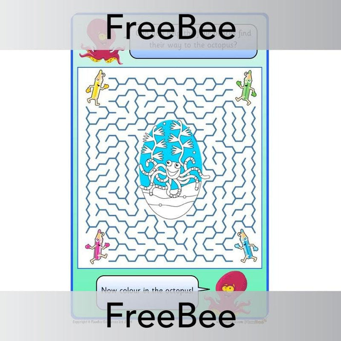 PlanBee Free Under the Sea Maze | PlanBee FreeBees