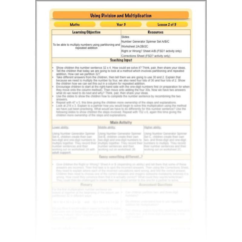 PlanBee Multiplying by Multiples of 10 and 100 - Year 3 Primary Maths Lesson