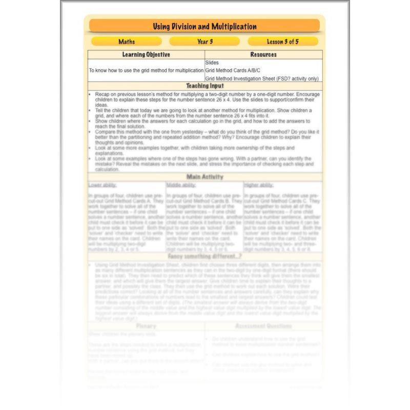 PlanBee Multiplying by Multiples of 10 and 100 - Year 3 Primary Maths Lesson