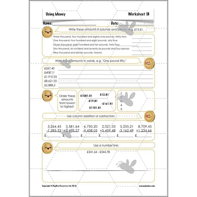PlanBee Using Money - Complete Year 6 Maths Planning - Measurement