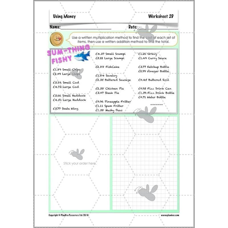 PlanBee Using Money - Complete Year 6 Maths Planning - Measurement
