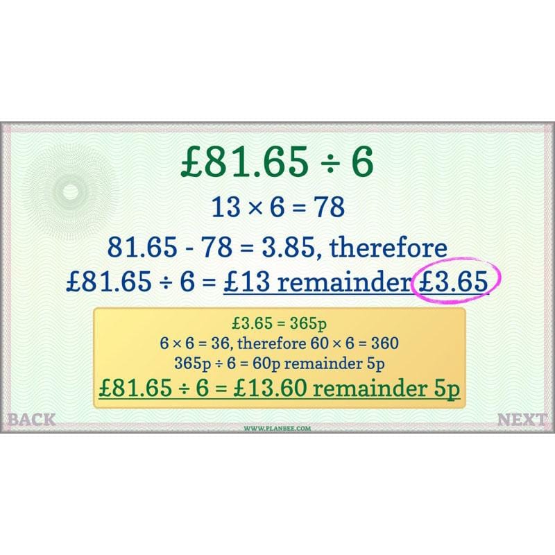 PlanBee Using Money - Complete Year 6 Maths Planning - Measurement