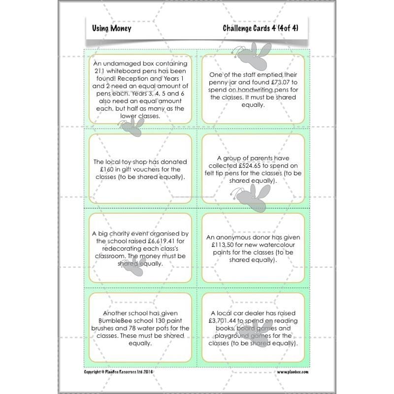 PlanBee Using Money - Complete Year 6 Maths Planning - Measurement
