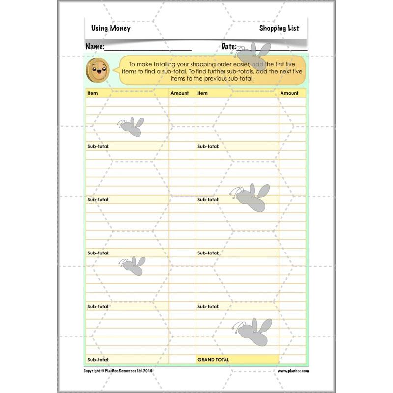 PlanBee Using Money - Complete Year 6 Maths Planning - Measurement