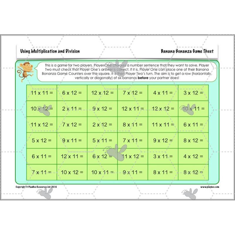 PlanBee Using Multiplication and Division: Year 4 Primary Maths Lesson Plans