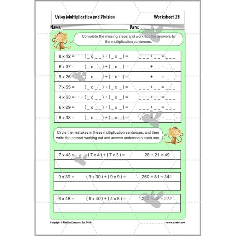 PlanBee Using Multiplication and Division: Year 4 Primary Maths Lesson Plans