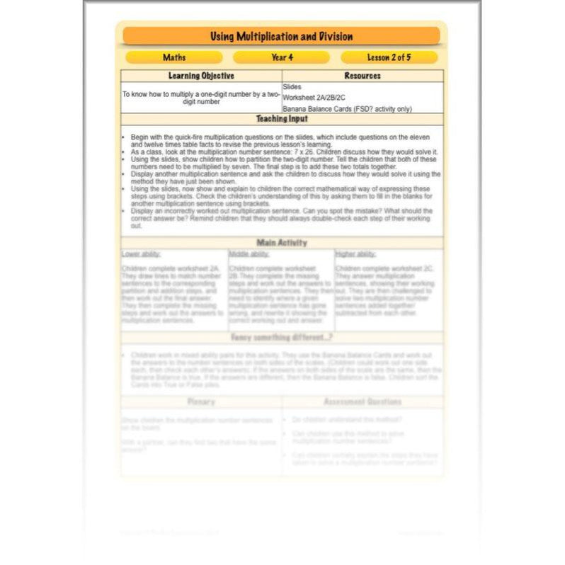 Using Multiplication and Division Year 4 Maths by PlanBee
