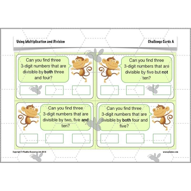 PlanBee Using Multiplication and Division: Year 4 Primary Maths Lesson Plans