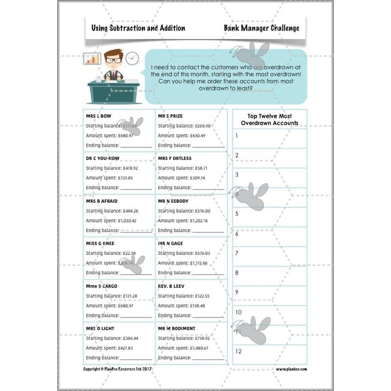 PlanBee Using Subtraction & Addition - Year 6 Maths Planning and Resources