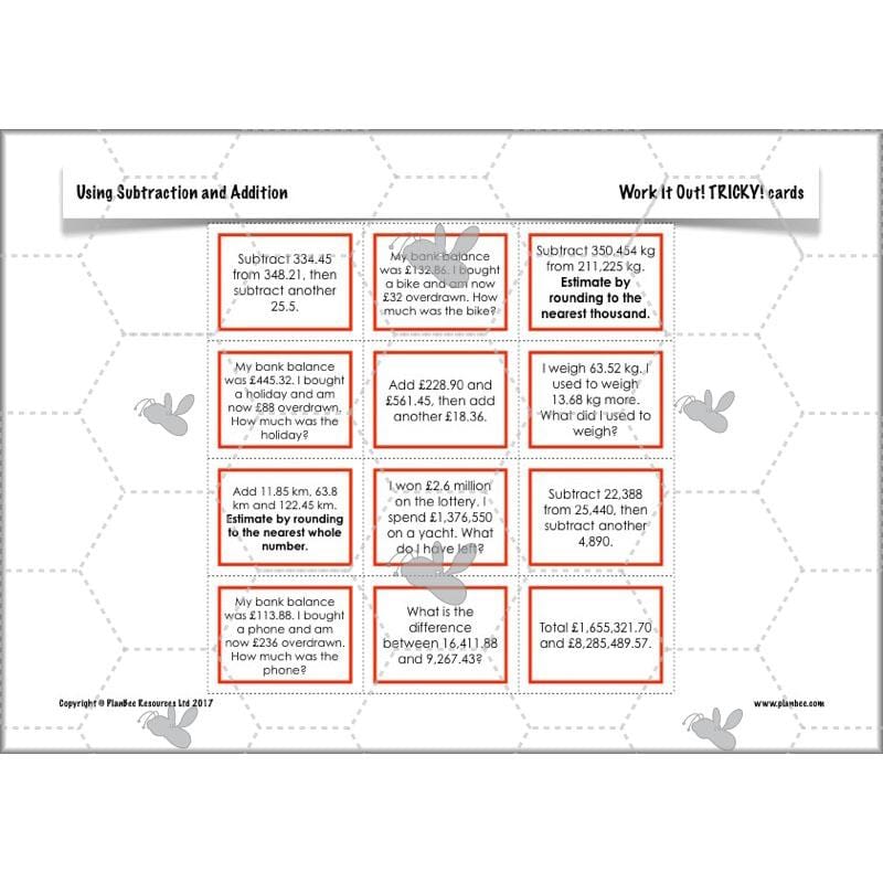 PlanBee Using Subtraction & Addition - Year 6 Maths Planning and Resources