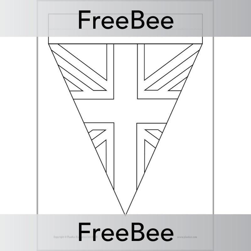 FREE Union Jack Bunting Template for VE Day by PlanBee