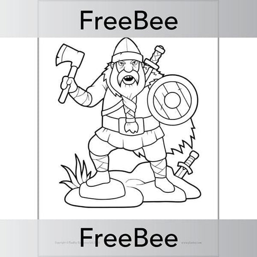 Free Downloadable Viking Colouring Pages by PlanBee