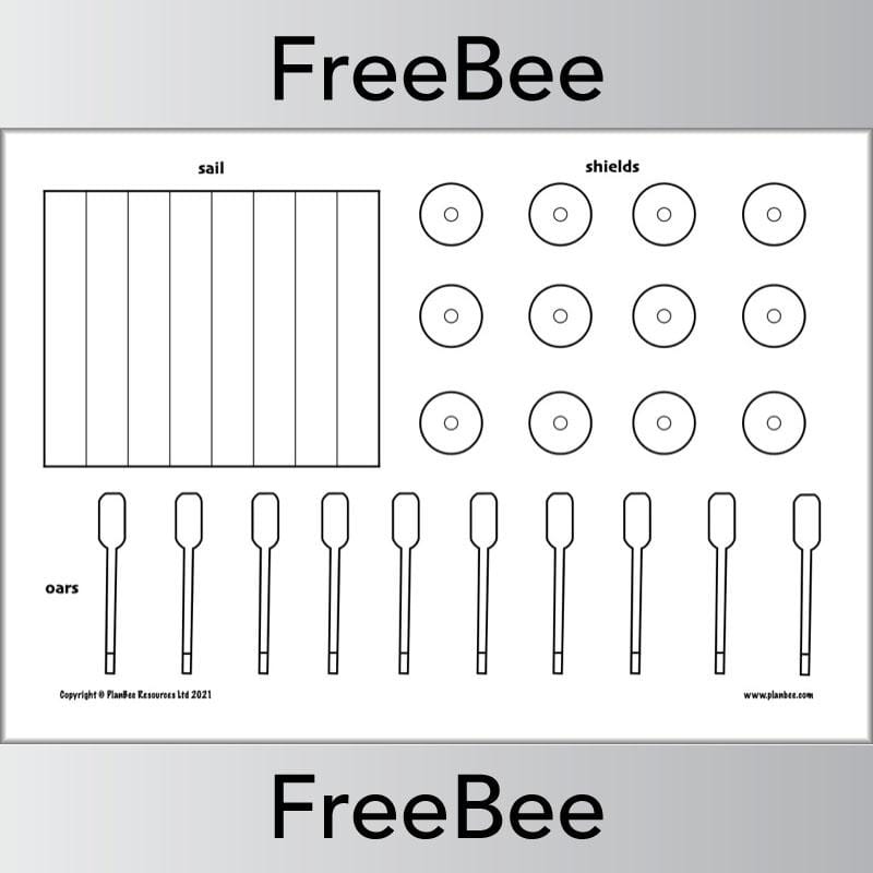 PlanBee FREE Viking Longboat Template Printables by PlanBee