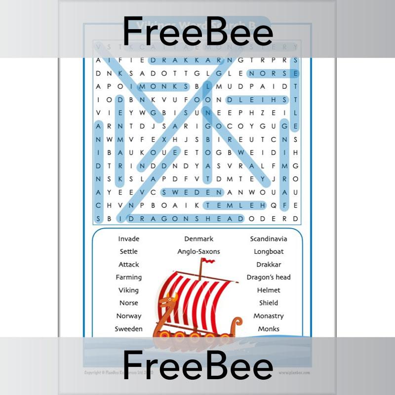 PlanBee FREE Viking Word Search KS2 Viking Raids PlanBee History