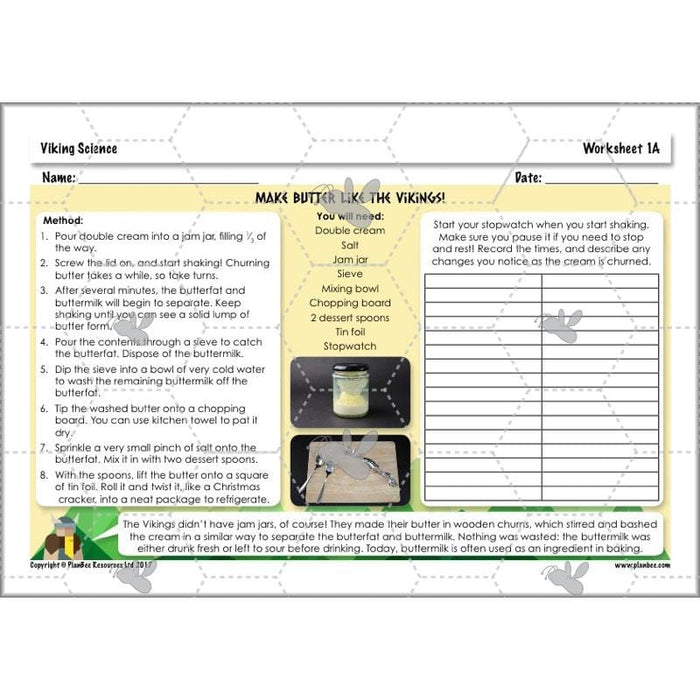 PlanBee Viking Science - Working Scientifically: Year 5 & Year 6 Science