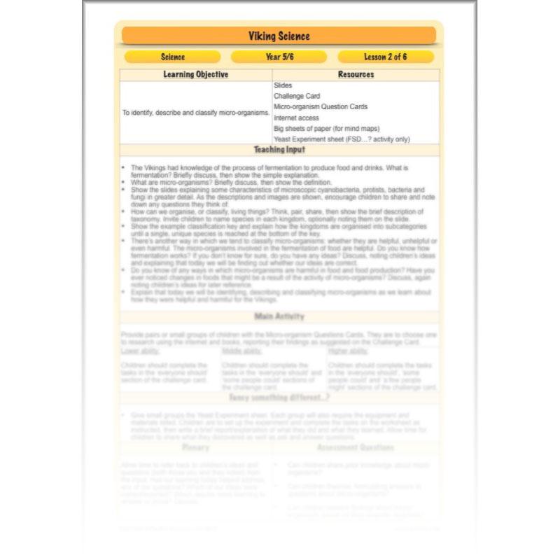 PlanBee Viking Science - Working Scientifically: Year 5 & Year 6 Science