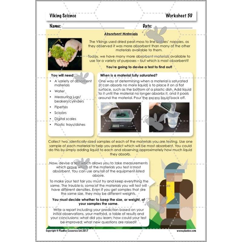 PlanBee Viking Science - Working Scientifically: Year 5 & Year 6 Science