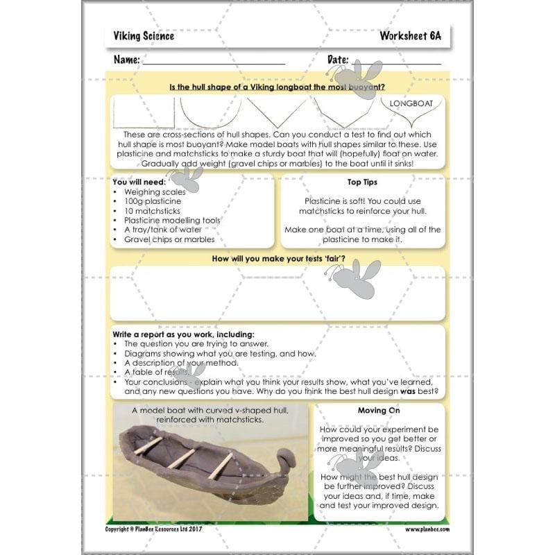 PlanBee Viking Science - Working Scientifically: Year 5 & Year 6 Science