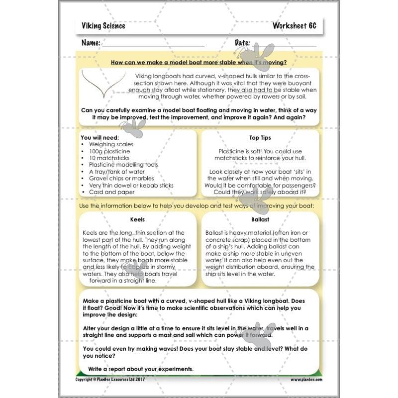 PlanBee Viking Science - Working Scientifically: Year 5 & Year 6 Science