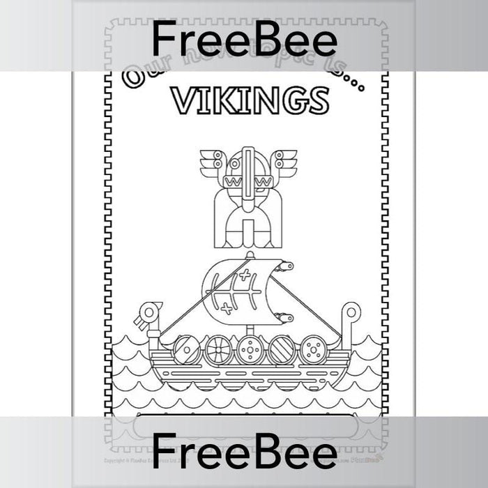 Free Black and White Vikings Book Cover for Topics by PlanBee
