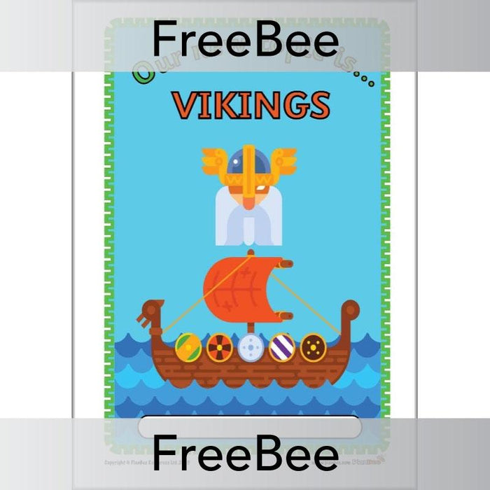 Free Colour Vikings Book Cover for Topics by PlanBee