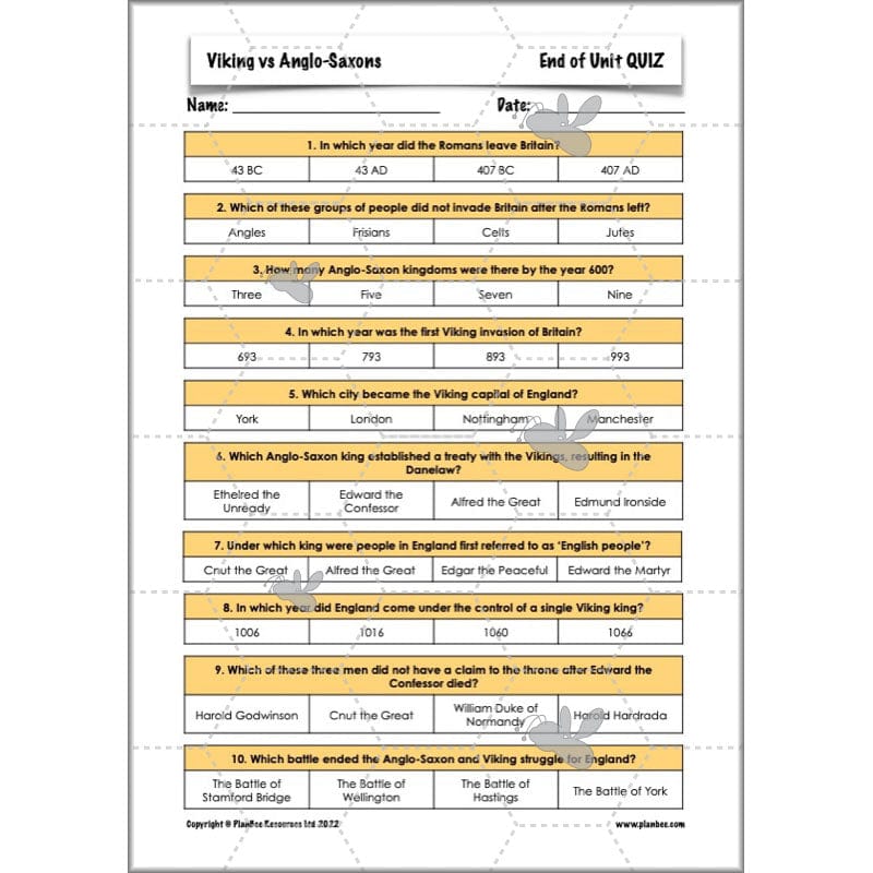PlanBee Vikings and Anglo Saxons KS2 Planning Pack by PlanBee