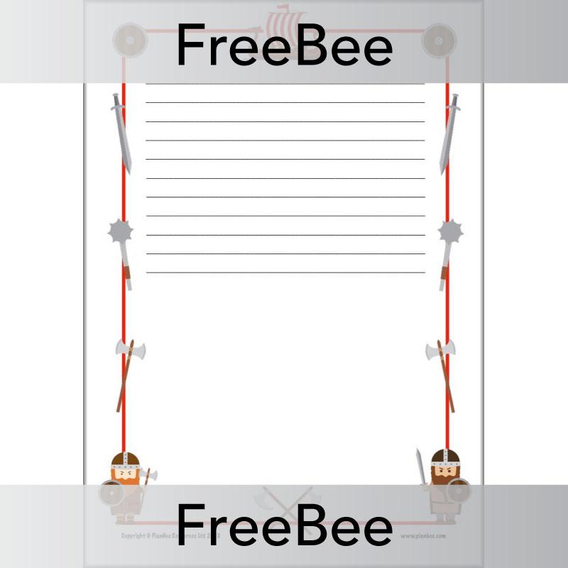 PlanBee Free Viking Page Border Writing Frames by PlanBee