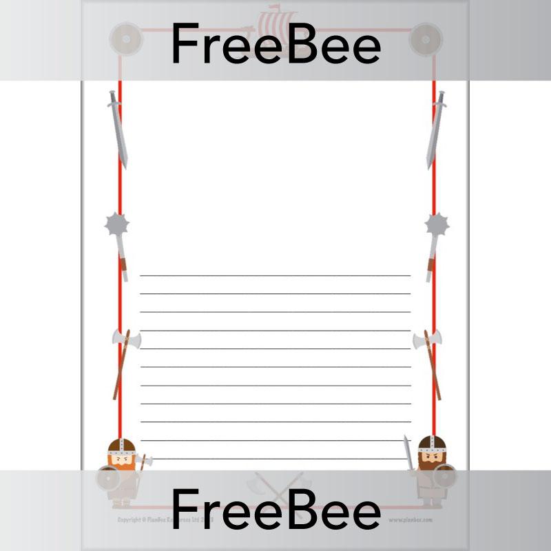 PlanBee Free Viking Page Border Writing Frames by PlanBee