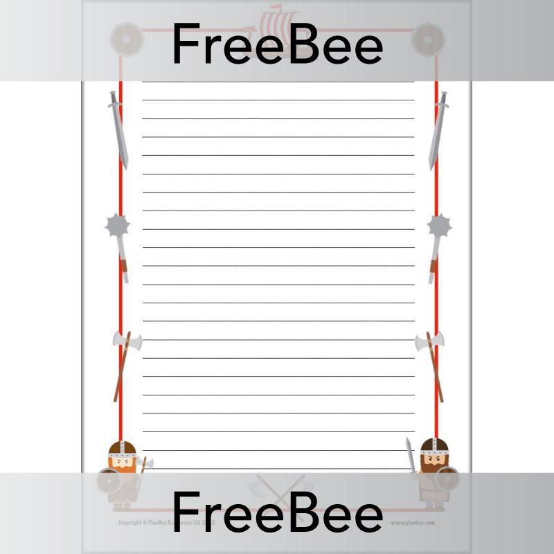 PlanBee Free Viking Page Border Writing Frames by PlanBee