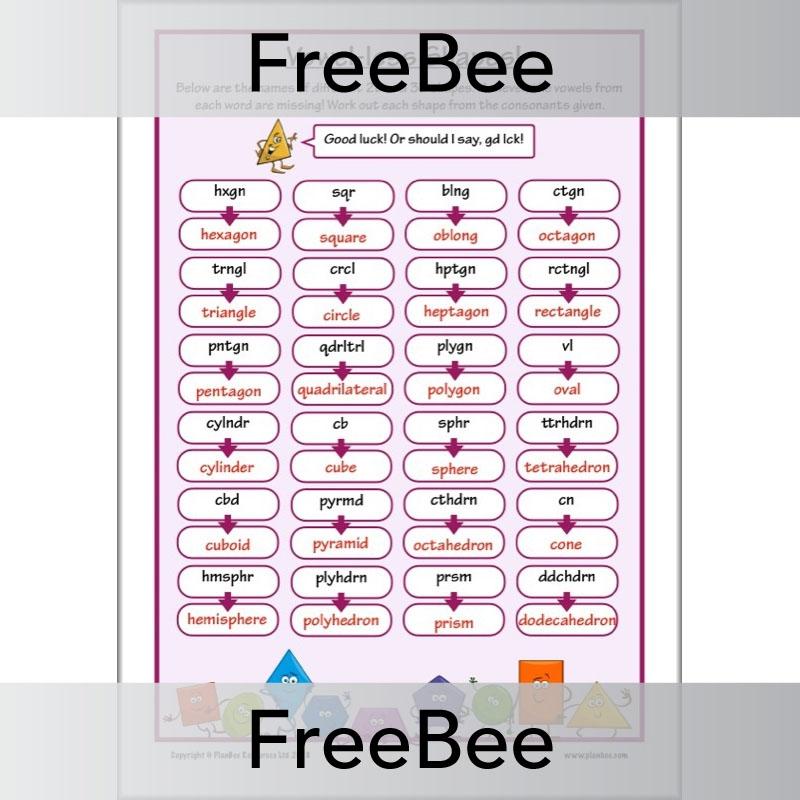 PlanBee Vowel-less Maths Puzzles | Free KS2 Maths Puzzles