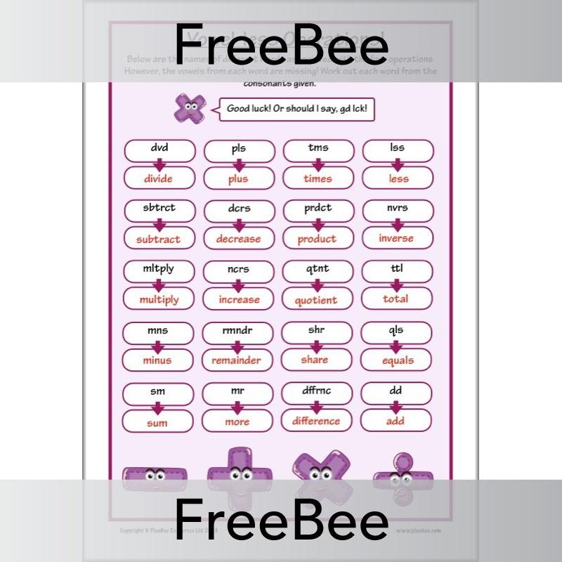 PlanBee Vowel-less Maths Puzzles | Free KS2 Maths Puzzles