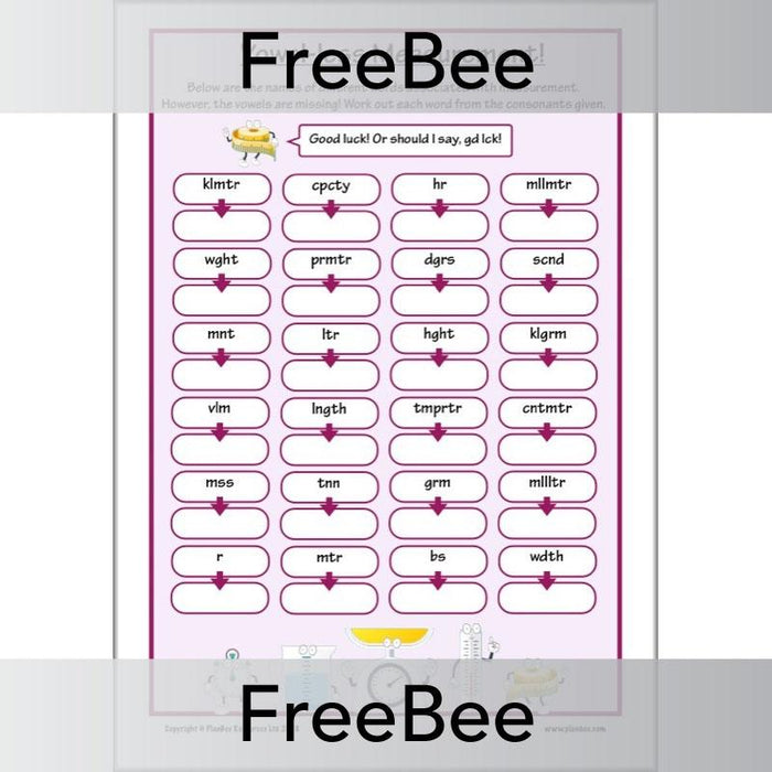 PlanBee Vowel-less Maths Puzzles | Free KS2 Maths Puzzles