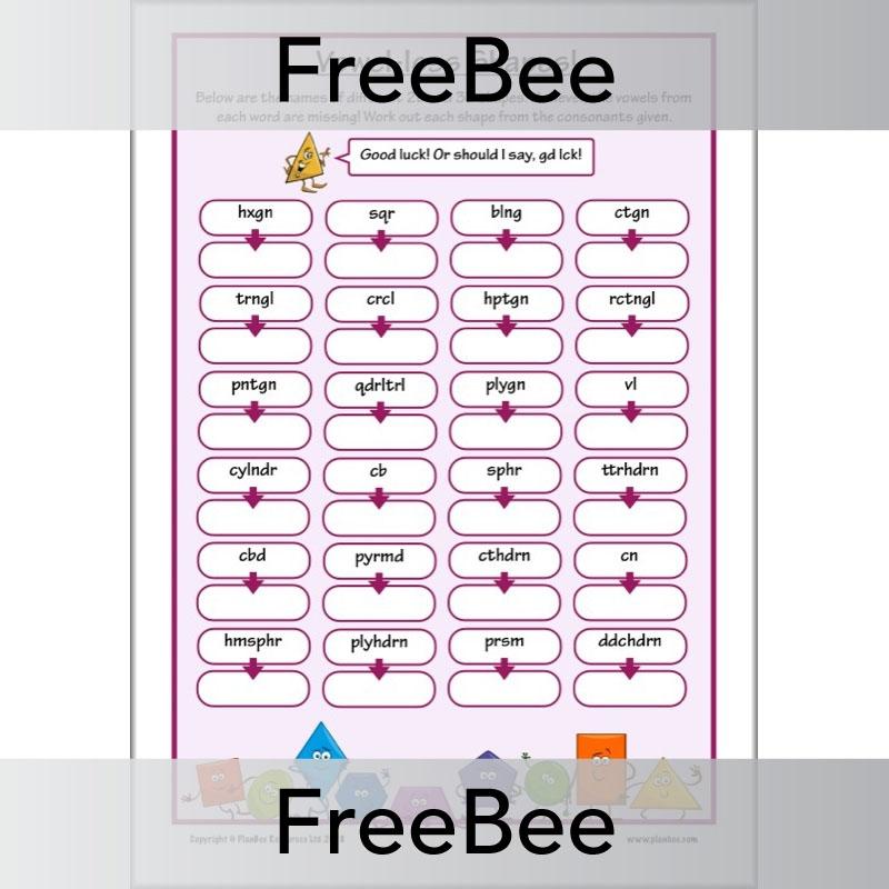 PlanBee Vowel-less Maths Puzzles | Free KS2 Maths Puzzles