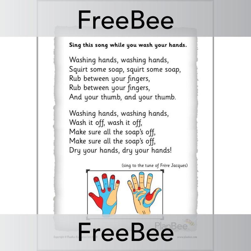PlanBee Free How To Wash Your Hands Poster by PlanBee