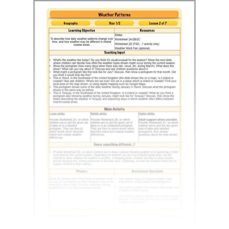 Weather Patterns: KS1 lessons, activities and worksheets — PlanBee