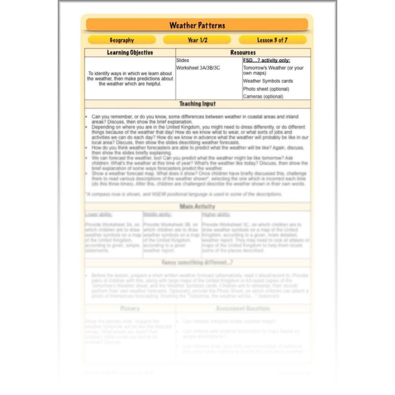 PlanBee Weather Patterns: KS1 lessons, activities and worksheets