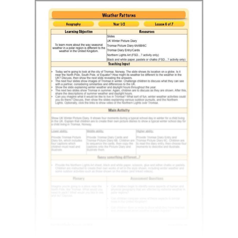 PlanBee Weather Patterns: KS1 lessons, activities and worksheets