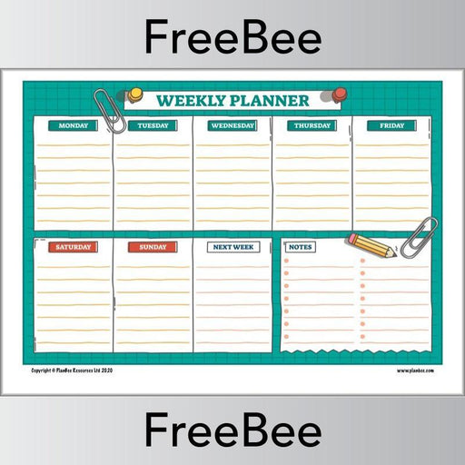 PlanBee Free downloadable Weekly Planner for Kids by PlanBee