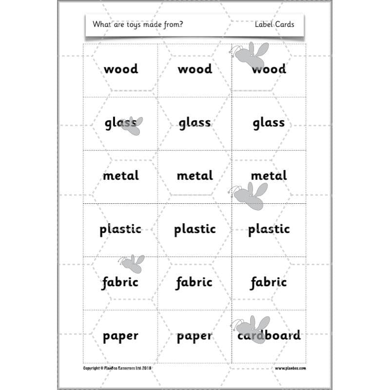 PlanBee Materials and their Properties KS1 Year 1 Science