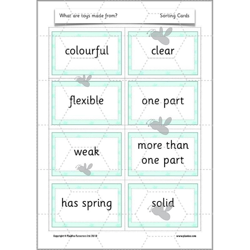 PlanBee Materials and their Properties KS1 Year 1 Science