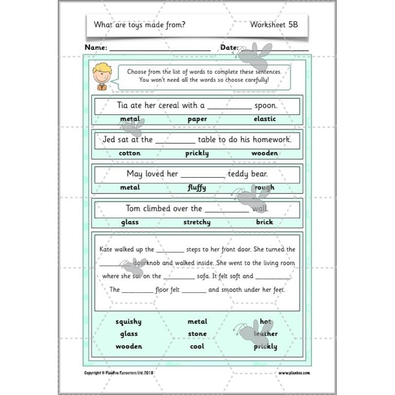 PlanBee Materials and their Properties KS1 Year 1 Science